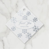 スノーフレークスシルバーフォイルありがとうメッセージカード フェイバータグ (正面)