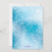 スノーフレークススターオブデイビッドバルミツワー招待状 招待状 (裏面)