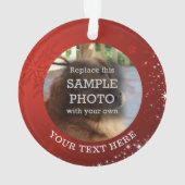 スノーフレークスターフォトレッド オーナメント (裏面)