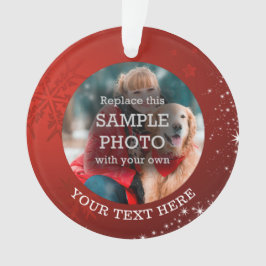 スノーフレークスターフォトレッド オーナメント