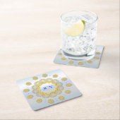 スノーフレークスターホリデー金ゴールドシルバーサレースのようークル スクエアペーパーコースター (インサイチュ)