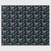 スノーフレークスディアブラックラッピング紙 ラッピングペーパー (フラット)