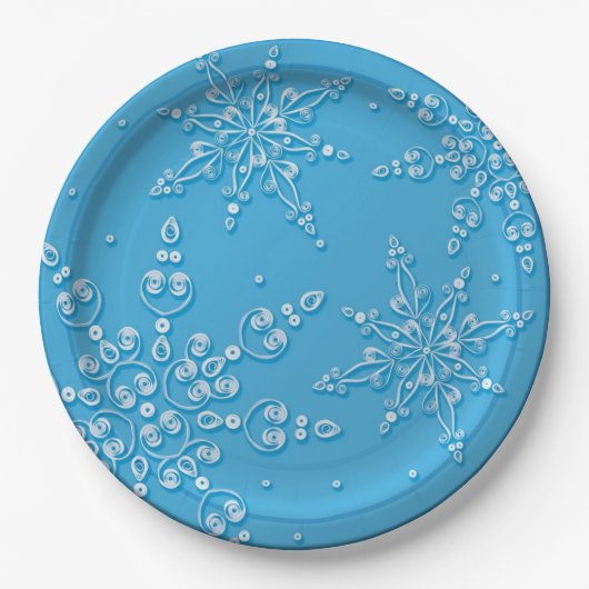 スノーフレークスディナープレート ペーパープレート (正面)
