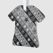 スノーフレークストライプグレー オーナメント (正面)