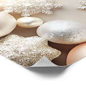 スノーフレークスニュートラルベビーシャワーウェルカム ポスター (角)