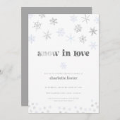 スノーフレークスノーインラブブライダルシャワー招待 招待状 (正面/裏面)