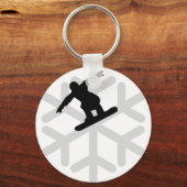 スノーフレークスノーボーダーアイコン キーホルダー (正面)
