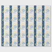 スノーフレークスハッピーハヌッカラッピング紙 ラッピングペーパー (フラット)