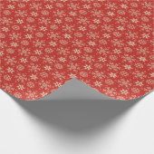 スノーフレークスハッピーホリデーズクリスマスレッド ラッピングペーパー (角)