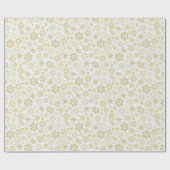 スノーフレークスハッピーホリデーズクリスマス金ゴールド ラッピングペーパー (フラット)