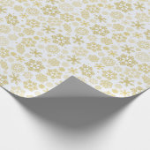 スノーフレークスハッピーホリデーズクリスマス金ゴールド ラッピングペーパー (角)