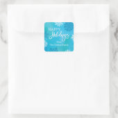 スノーフレークスハッピーホリデーズステッカー スクエアシール (バッグ)