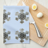 スノーフレークスバイオレットキッチンタオル キッチンタオル (四つ折り)