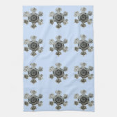 スノーフレークスバイオレットキッチンタオル キッチンタオル (縦)