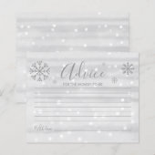 スノーフレークスバジェットグレーベビーシャワーアドバイスカード (正面/裏面)