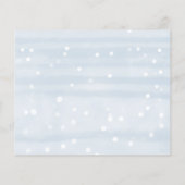 スノーフレークスバジェット男の赤ちゃんシャワーアドバイスカード (裏面)