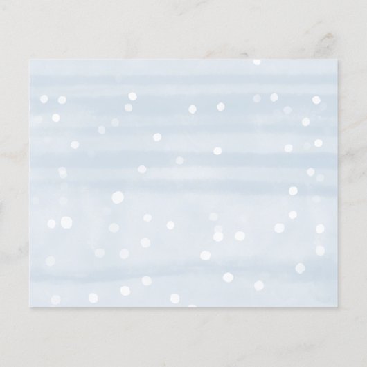 スノーフレークスバジェット男の赤ちゃんシャワーアドバイスカード (裏面)