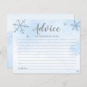 スノーフレークスバジェット男の赤ちゃんシャワーアドバイスカード (正面/裏面)