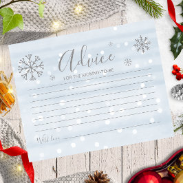 スノーフレークスバジェット男の赤ちゃんシャワーアドバイスカード