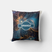 スノーフレークスパステルカラフルパタパーソナライズされたーン クッション (正面)