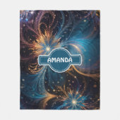 スノーフレークスパステルカラフルパタパーソナライズされたーン フリースブランケット (正面)