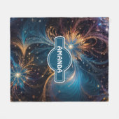 スノーフレークスパステルカラフルパタパーソナライズされたーン フリースブランケット (正面(横))