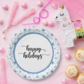 スノーフレークスパターンホリディーズパーティー ペーパープレート (パーティー)