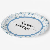 スノーフレークスパターンホリディーズパーティー ペーパープレート (アングル)