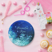 スノーフレークスパークル紙プレート ペーパープレート (パーティー)