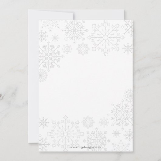 スノーフレークスピンクグレーウィンターベビーシャワー招待状 招待状 (裏面)