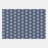 スノーフレークスピンク海軍クリスマスツリー雪スノーフレーク ラッピングペーパーシート (正面2)