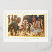 スノーフレークスフォトクリスマスシックシンプルタイポグラフィ 箔シーズンカード (正面)