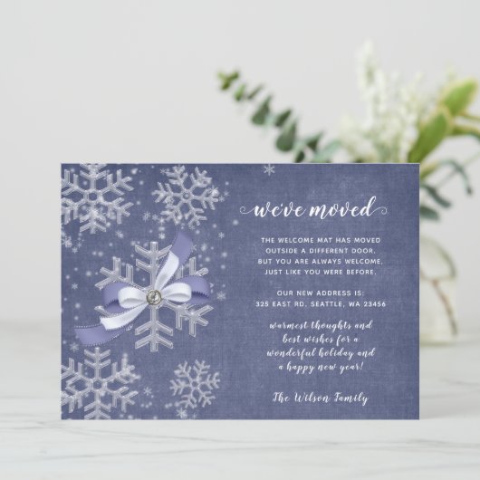 スノーフレークスフローリー引っ越しましたホリデーカード (スタンド正面)