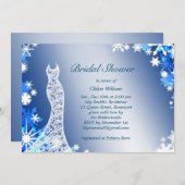 スノーフレークスブライダルシャワー招待3 招待状 (正面/裏面)
