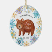 スノーフレークスブルークリスマスとしてパパベベアオーナメント セラミックオーナメント (右)