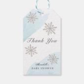 スノーフレークスブルーベビーその冷たい外ありがとう ギフトタグ (裏面)