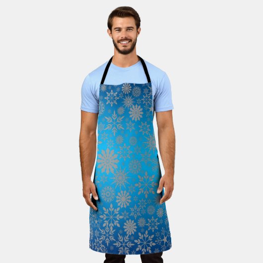 スノーフレークスホリデーエプロン エプロン (着用した状態)