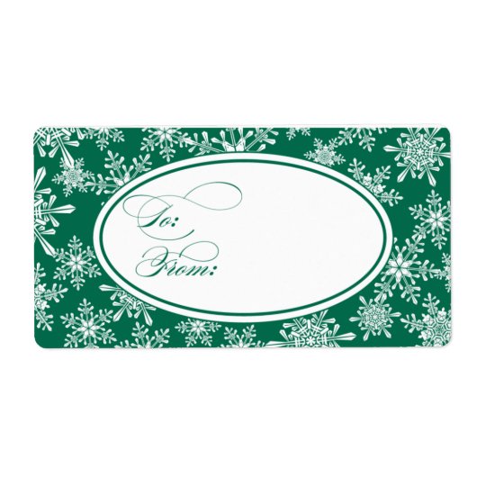 スノーフレークスホリデーギフトラベル ラベル (正面)