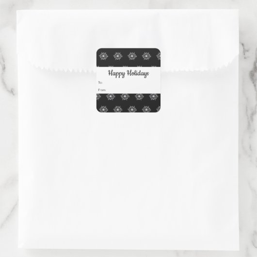 スノーフレークスホリデーシールラベルカスタマイズ スクエアシール (バッグ)