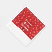 スノーフレークスホリデーデザインと赤い背景 スタンダードランチョンナプキン (角)