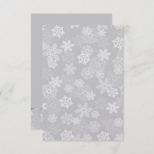 スノーフレークスホリデーパーティー招待状 出欠カード (正面/裏面)