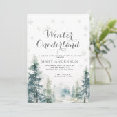 スノーフレークスホワイトウィンターオネダーランド誕生日 招待状 (スタンド正面)