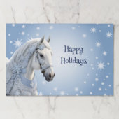 スノーフレークスホースクリスマスティアウェイランチョンマット ペーパーパッド (正面)