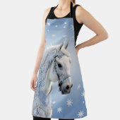 スノーフレークスホースホリデークリスマスエプロン エプロン (インサイチュ)