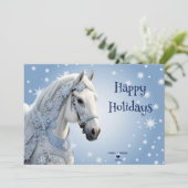 スノーフレークスホースホリデークリスマスカード シーズンカード (スタンド正面)
