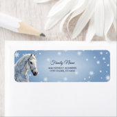 スノーフレークスホースホリデークリスマス差出人住所 ラベル (インサイチュ)