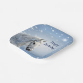 スノーフレークスホースホリデークリスマス紙プレート ペーパープレート (傾斜あり)