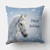 スノーフレークスホースホリデークリスマス装飾用クッション クッション (裏面)