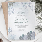 スノーフレークスミスティウィンターオネダーランド誕生日 招待状