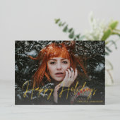 スノーフレークスライト&フォトホリデー 箔招待状 (立ち正面)